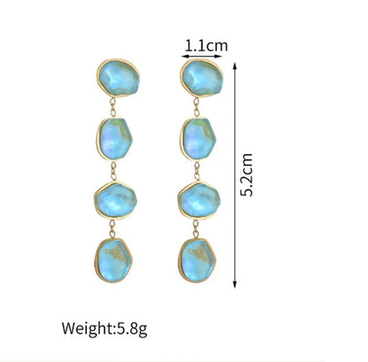 1 Pair Elegant Geometric Leaves Butterfly 304 Stainless Steel Drop Earrings