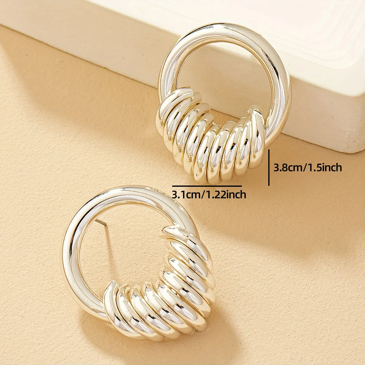 1 Pair Elegant Geometric Plating Alloy Earrings