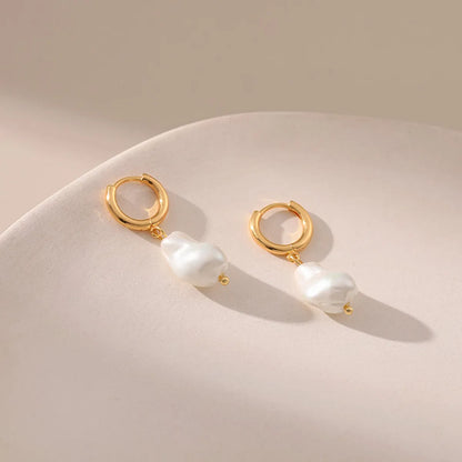 1 Pair Elegant Geometric Plating Copper 18k Gold Plated Earrings