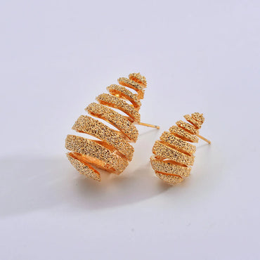 1 Pair Elegant Geometric Plating Copper Ear Studs