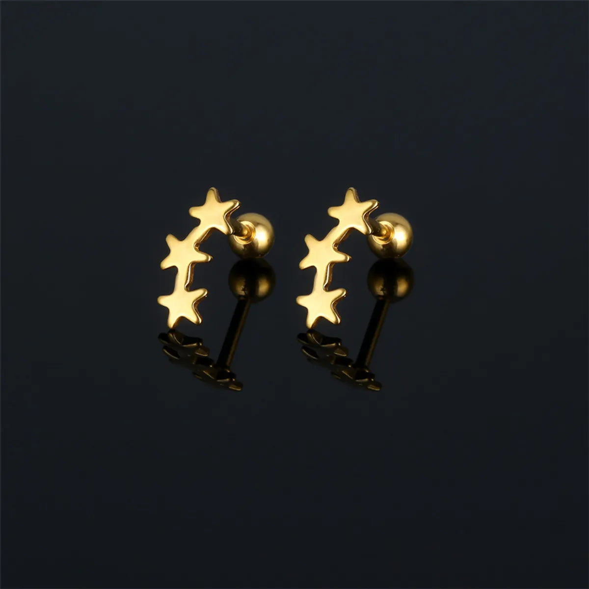 1 Piece Elegant Geometric Plating Stainless Steel Ear Studs