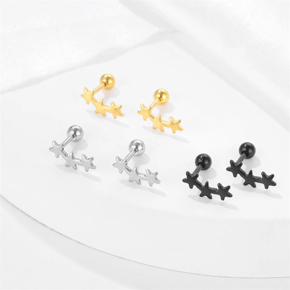 1 Piece Elegant Geometric Plating Stainless Steel Ear Studs