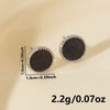 1 Pair Elegant Geometric Round 304 Stainless Steel Ear Studs