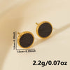 1 Pair Elegant Geometric Round 304 Stainless Steel Ear Studs