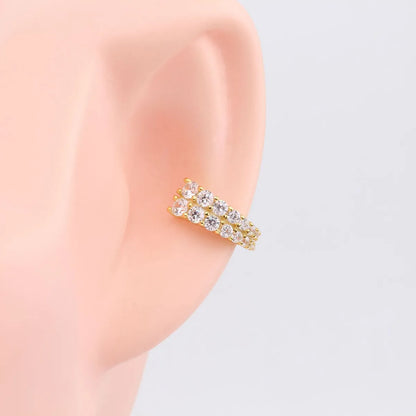 1 Pair Elegant Geometric Sterling Silver Plating Inlay Zircon Earrings