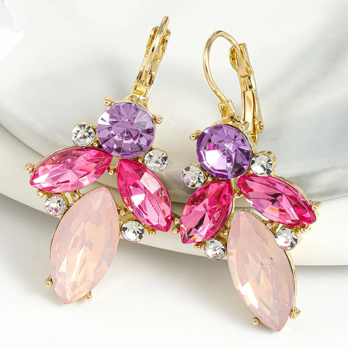 1 Pair Elegant Geometric Water Droplets Alloy Drop Earrings