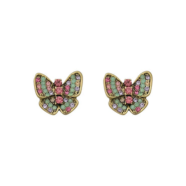 1 Pair Elegant Glam Butterfly Inlay Alloy Rhinestones Ear Studs