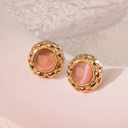 1 Pair Elegant Glam Classic Style Geometric 304 Stainless Steel Imitation Gold  Ear Studs