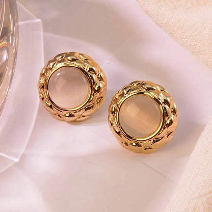 1 Pair Elegant Glam Classic Style Geometric 304 Stainless Steel Imitation Gold  Ear Studs