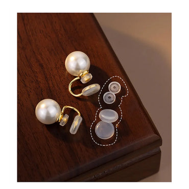 1 Pair Elegant Glam Cute Round Handmade Inlay Copper Pearl K Gold Plated Ear Cuffs