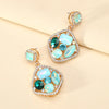 1 Pair Elegant Glam Flower Inlay Alloy Glass Drop Earrings