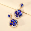 1 Pair Elegant Glam Flower Inlay Alloy Glass Drop Earrings