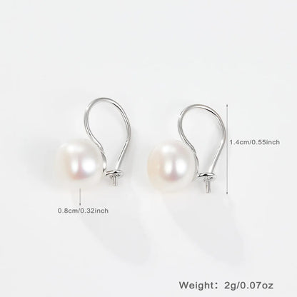 1 Pair Elegant Glam Geometric Plating Inlay Sterling Silver Freshwater Pearl Drop Earrings