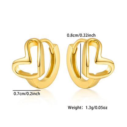 1 Pair Elegant Glam Heart Shape Plating Sterling Silver White Gold Plated Gold Plated Earrings