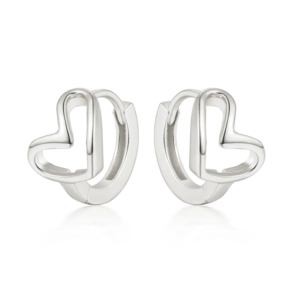 1 Pair Elegant Glam Heart Shape Plating Sterling Silver White Gold Plated Gold Plated Earrings