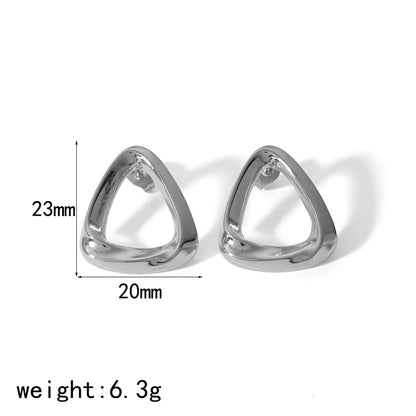 1 Pair Elegant Glam Lady Triangle Geometric Stainless Steel 18K Gold Plated Ear Studs