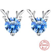 1 Pair Elegant Glam Luxurious Antlers Handmade Inlay Sterling Silver Zircon White Gold Plated Ear Studs