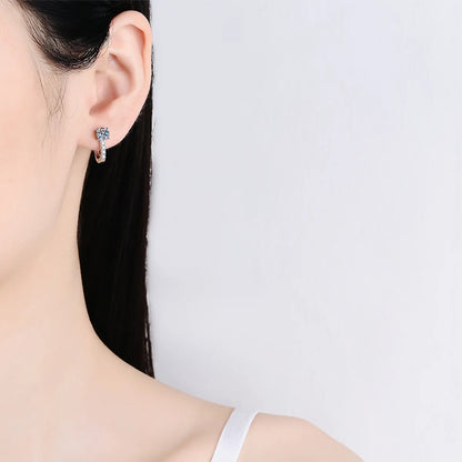 1 Pair Elegant Glam Luxurious Geometric Inlay Sterling Silver Zircon White Gold Plated Ear Cuffs