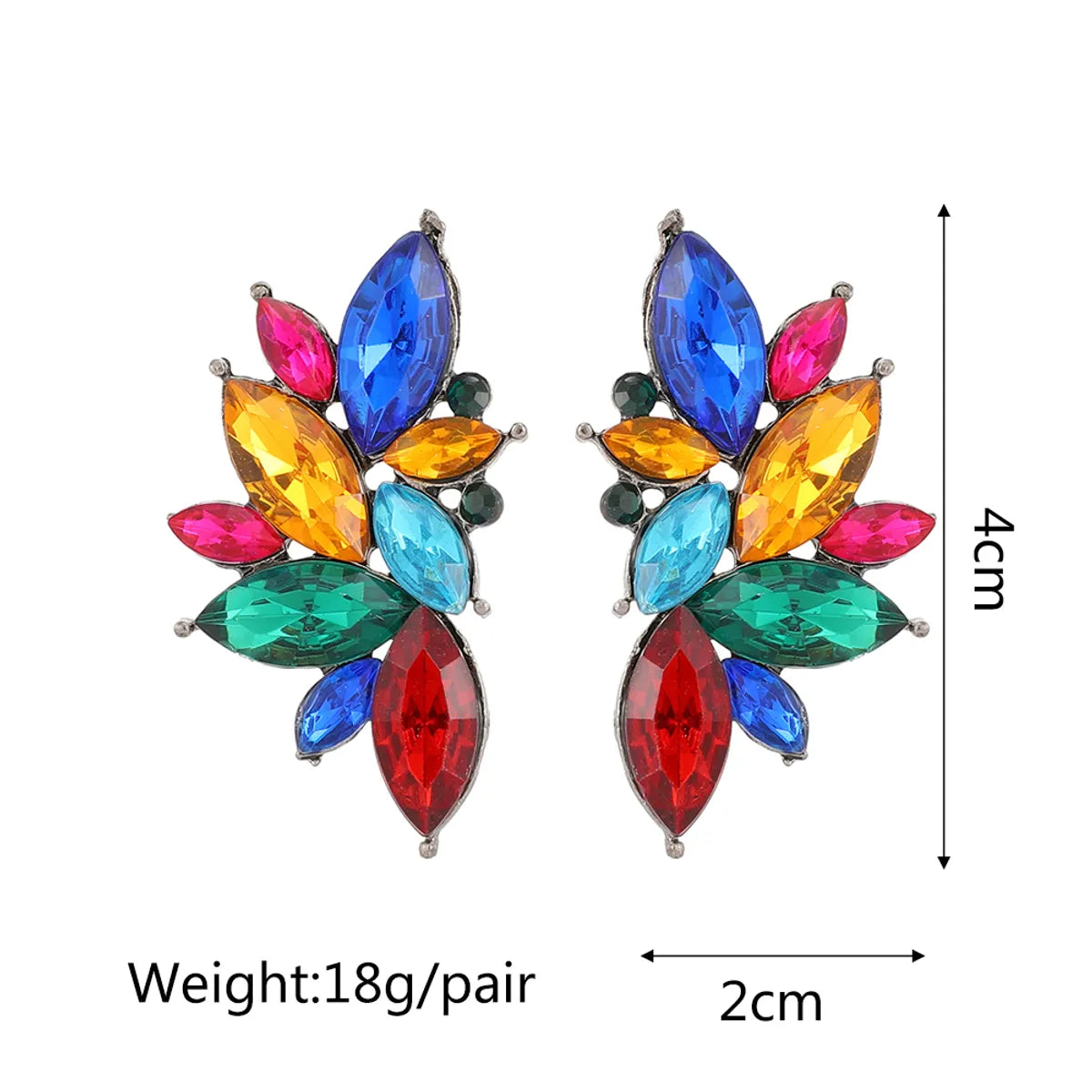 1 Pair Elegant Glam Luxurious Geometric Wings Plating Inlay Zinc Alloy Rhinestones Ear Studs