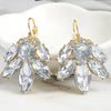 1 Pair Elegant Glam Luxurious Leaves Oval Inlay Alloy Crystal Drop Earrings