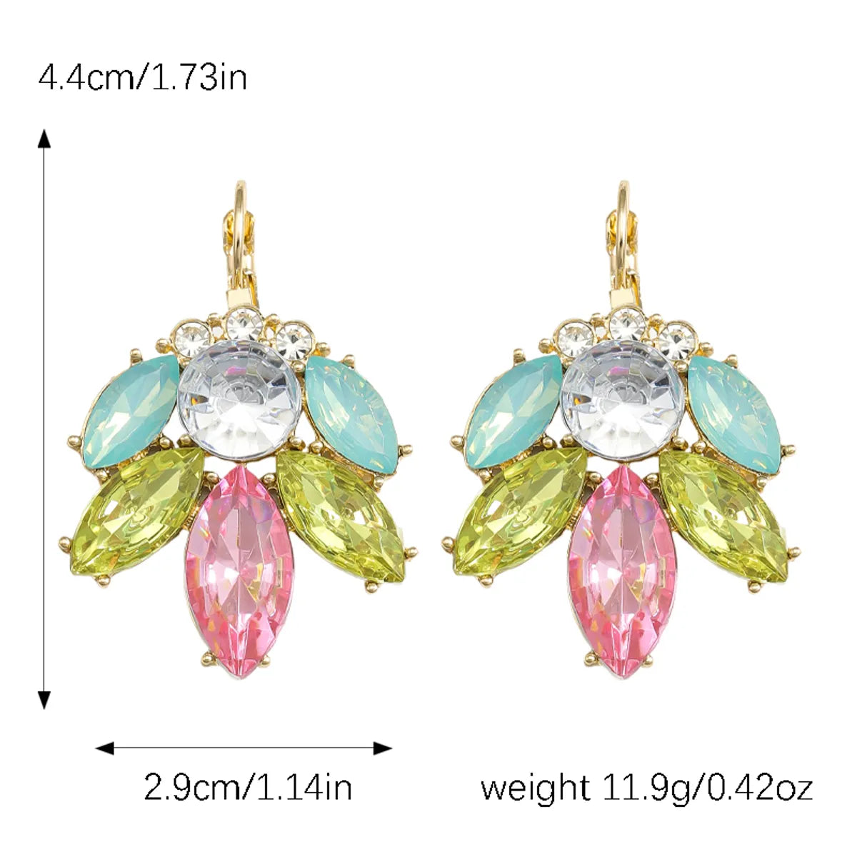 1 Pair Elegant Glam Luxurious Leaves Oval Inlay Alloy Crystal Drop Earrings