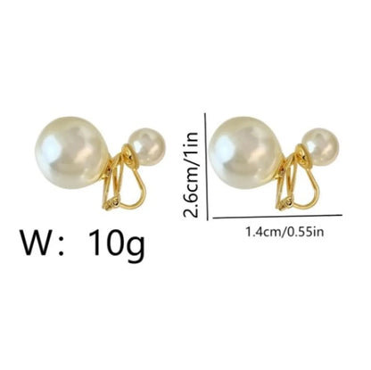 1 Pair Elegant Glam Luxurious Round Inlay Copper Pearl 18K Gold Plated Ear Cuffs