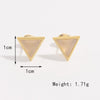 1 Pair Elegant Glam Luxurious Shamrock Triangle Square Plating Inlay Sterling Silver Zircon 14K Gold Plated Ear Studs