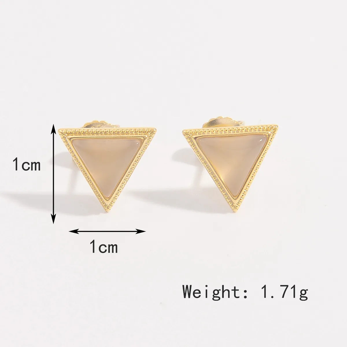 1 Pair Elegant Glam Luxurious Shamrock Triangle Square Plating Inlay Sterling Silver Zircon 14K Gold Plated Ear Studs