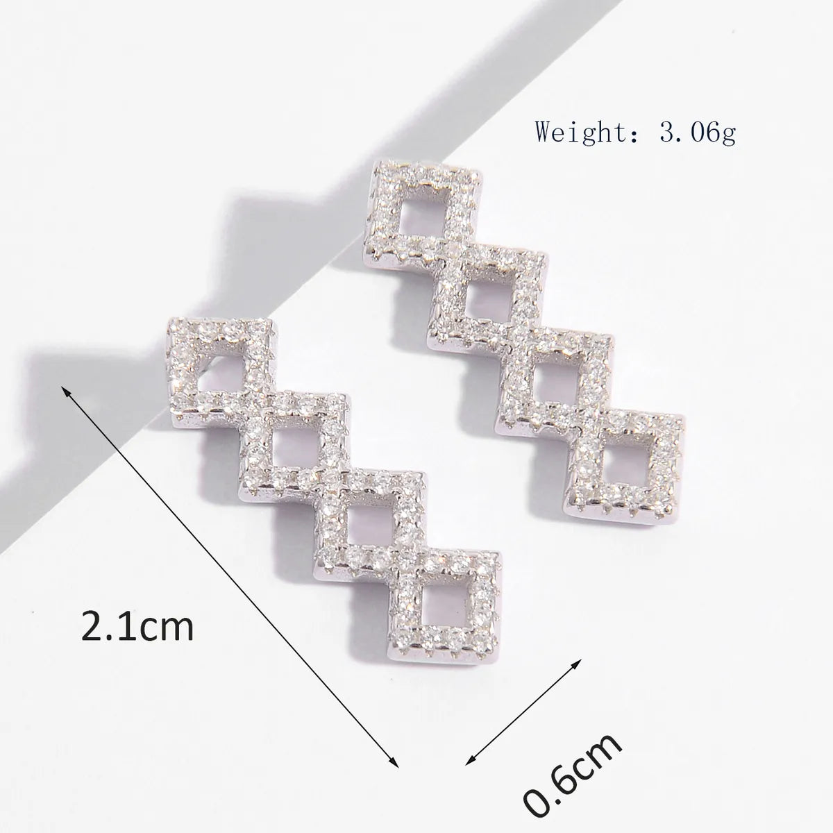 1 Pair Elegant Glam Luxurious Star Plating Inlay Sterling Silver Zircon White Gold Plated Ear Studs