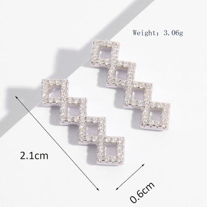 1 Pair Elegant Glam Luxurious Star Plating Inlay Sterling Silver Zircon White Gold Plated Ear Studs