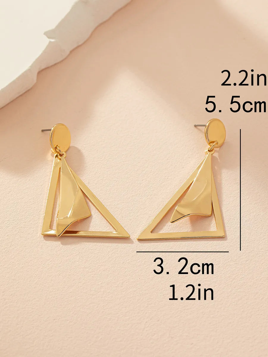 1 Pair Elegant Glam Luxurious Triangle Iron Drop Earrings