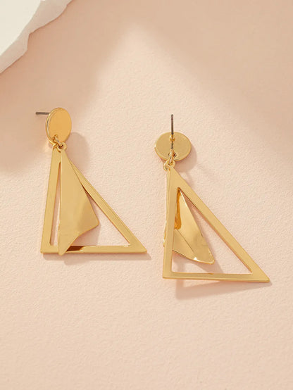 1 Pair Elegant Glam Luxurious Triangle Iron Drop Earrings