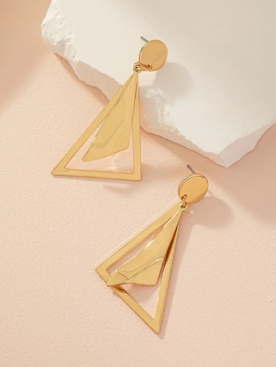 1 Pair Elegant Glam Luxurious Triangle Iron Drop Earrings