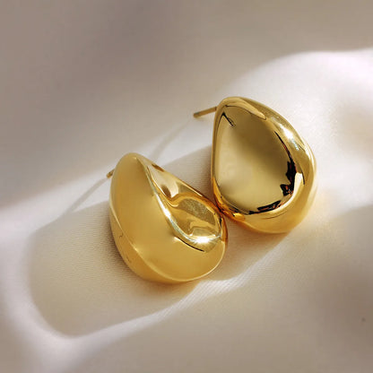 1 Pair Elegant Glam Luxurious Water Droplets Plating Stainless Steel 18k Gold Plated Ear Studs