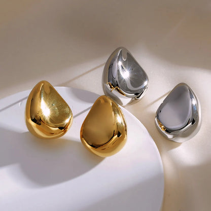 1 Pair Elegant Glam Luxurious Water Droplets Plating Stainless Steel 18k Gold Plated Ear Studs