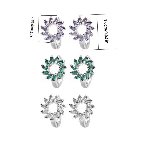 1 Pair Elegant Glam Luxurious Wreath Plating Inlay Copper Zircon White Gold Plated Earrings