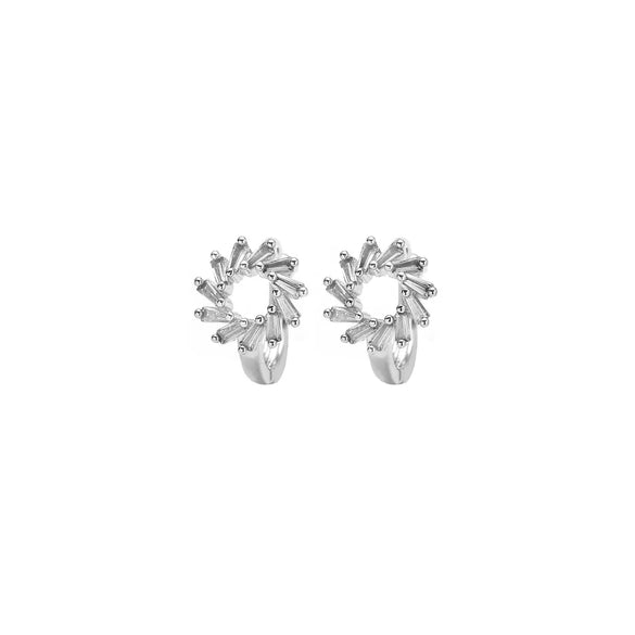 1 Pair Elegant Glam Luxurious Wreath Plating Inlay Copper Zircon White Gold Plated Earrings