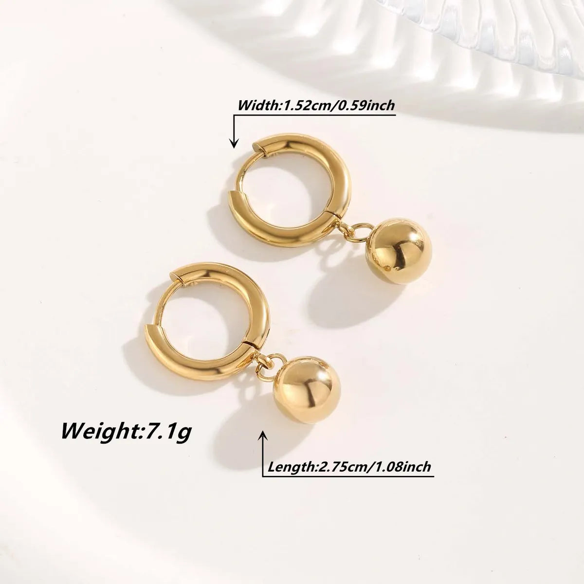 1 Pair Elegant Glam Round Heart Shape Pearl Plating Titanium Steel Gold Plated Ear Studs