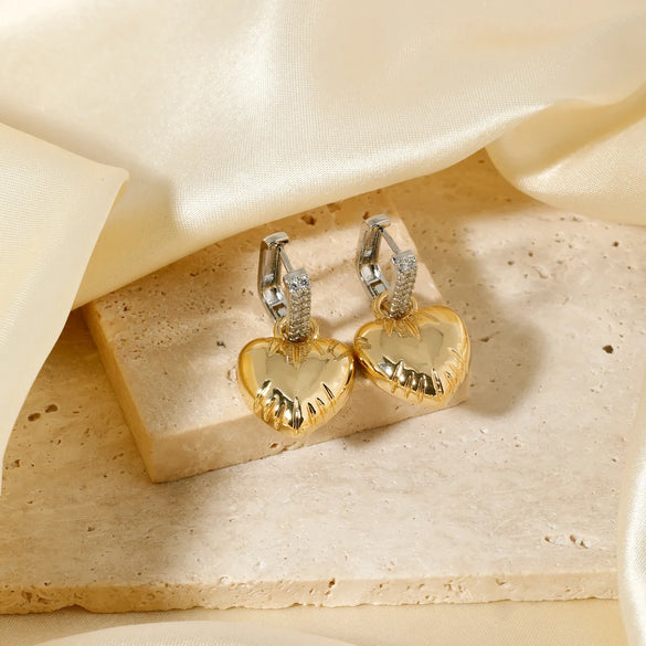 1 Pair Elegant Glam Simple Style Round Plating Inlay Copper Zircon K Gold Plated Drop Earrings