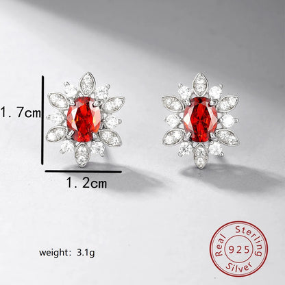 1 Pair Elegant Glam Snowflake Inlay Sterling Silver Zircon Ear Studs