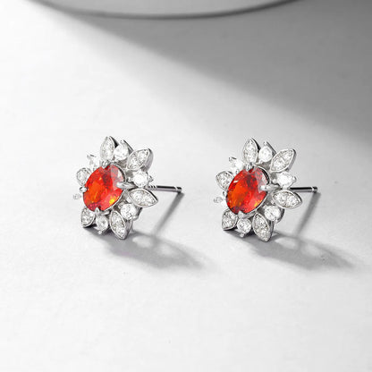 1 Pair Elegant Glam Snowflake Inlay Sterling Silver Zircon Ear Studs