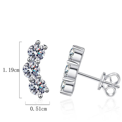 1 Pair Elegant Glam Solid Color Plating Inlay Sterling Silver Zircon White Gold Plated Ear Studs