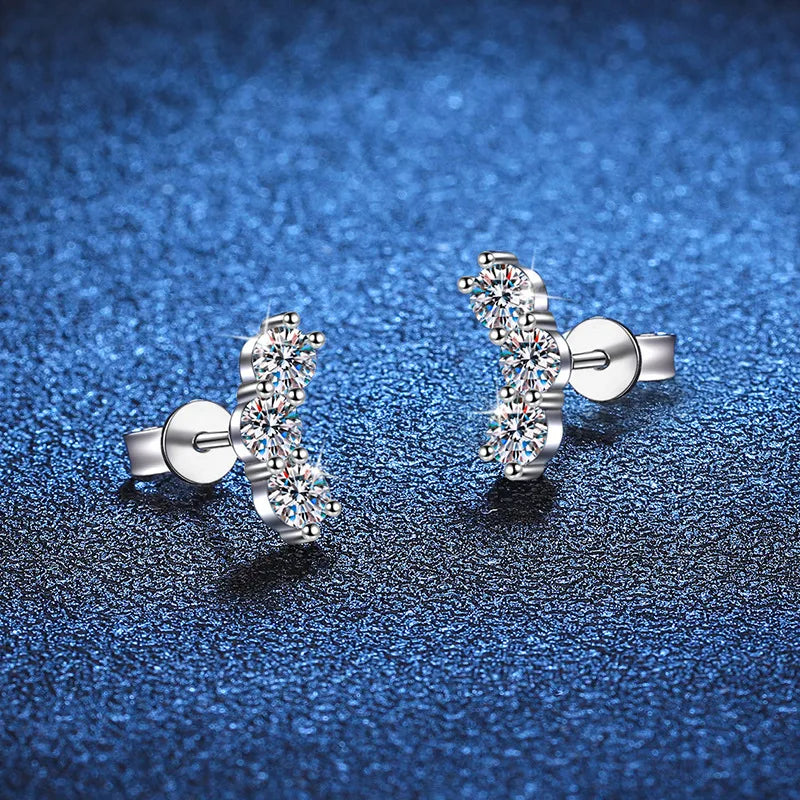 1 Pair Elegant Glam Solid Color Plating Inlay Sterling Silver Zircon White Gold Plated Ear Studs