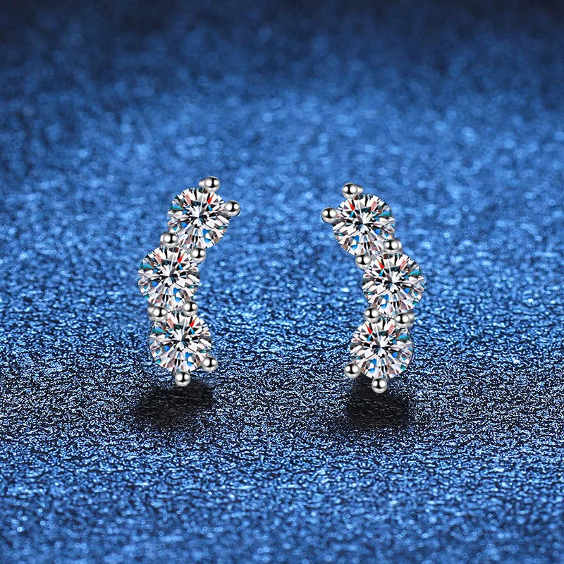 1 Pair Elegant Glam Solid Color Plating Inlay Sterling Silver Zircon White Gold Plated Ear Studs