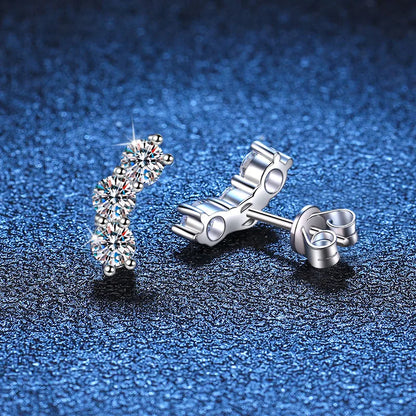 1 Pair Elegant Glam Solid Color Plating Inlay Sterling Silver Zircon White Gold Plated Ear Studs