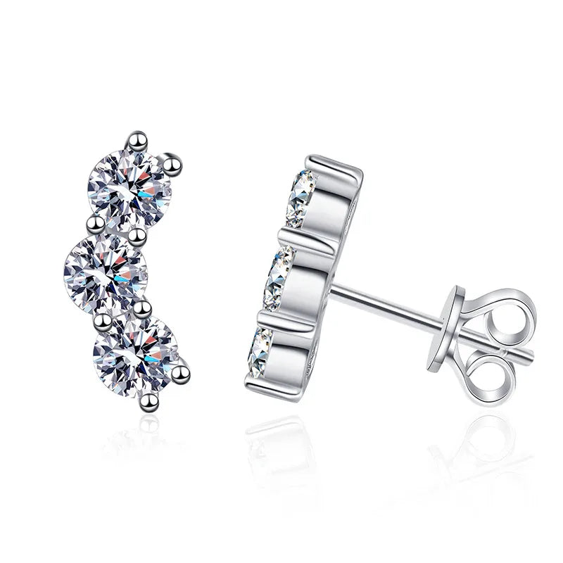 1 Pair Elegant Glam Solid Color Plating Inlay Sterling Silver Zircon White Gold Plated Ear Studs