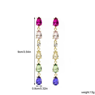 1 Pair Elegant Glam Tassel Inlay Alloy Zircon Drop Earrings