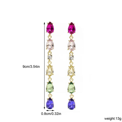 1 Pair Elegant Glam Tassel Inlay Alloy Zircon Drop Earrings