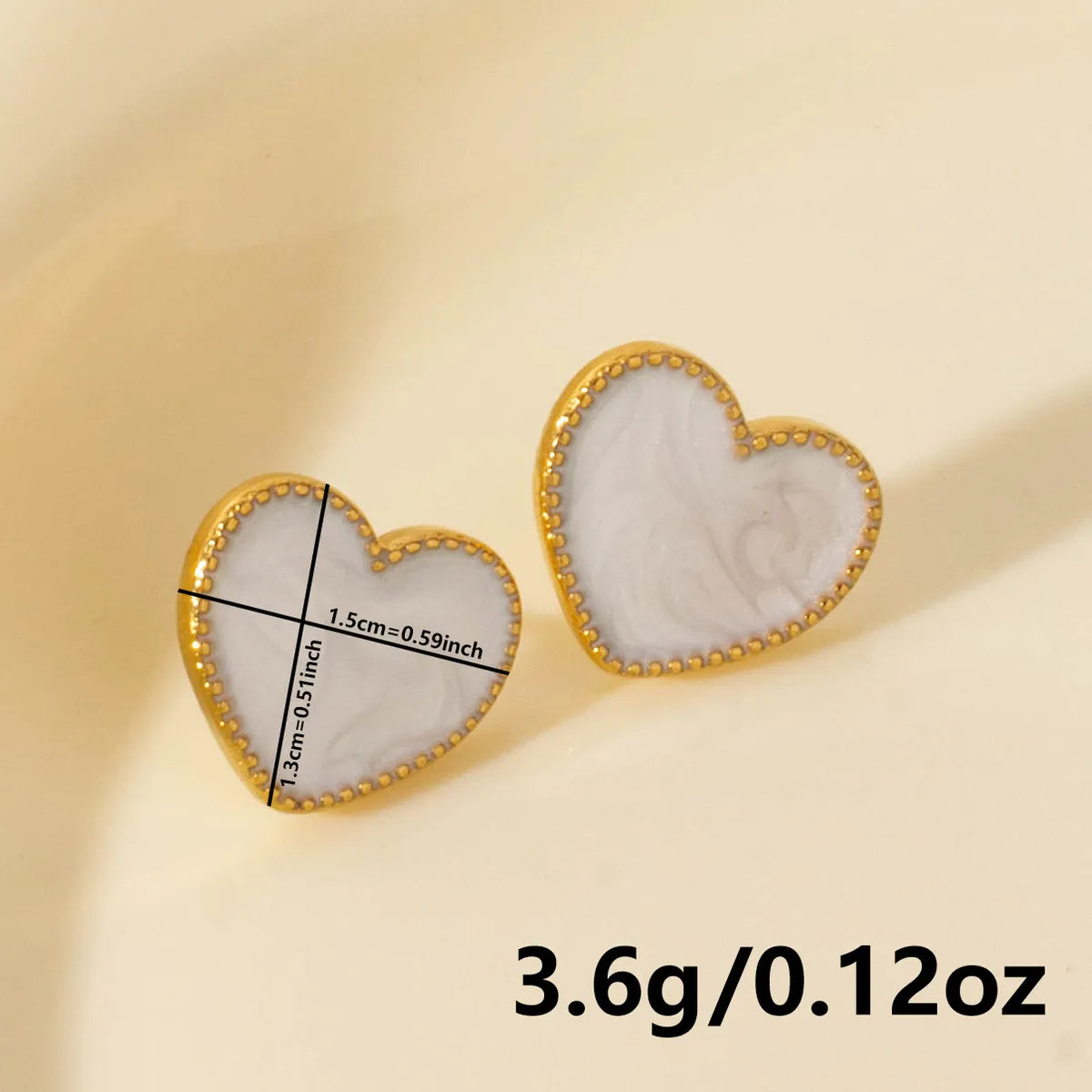 1 Pair Elegant Heart Shape 304 Stainless Steel Ear Studs