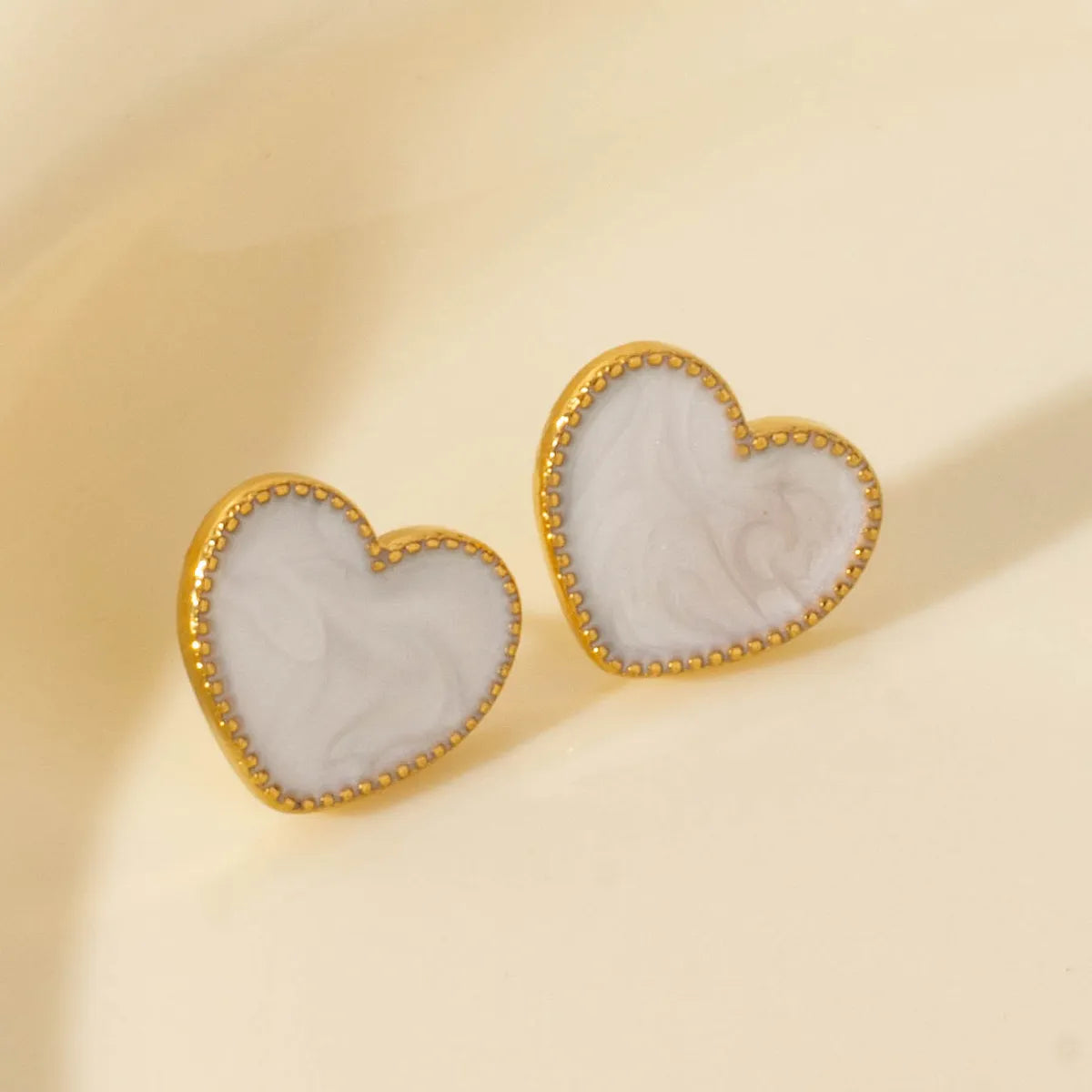 1 Pair Elegant Heart Shape 304 Stainless Steel Ear Studs